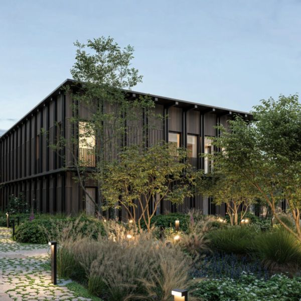 Abords d'un complexe d'appartements à Durbuy